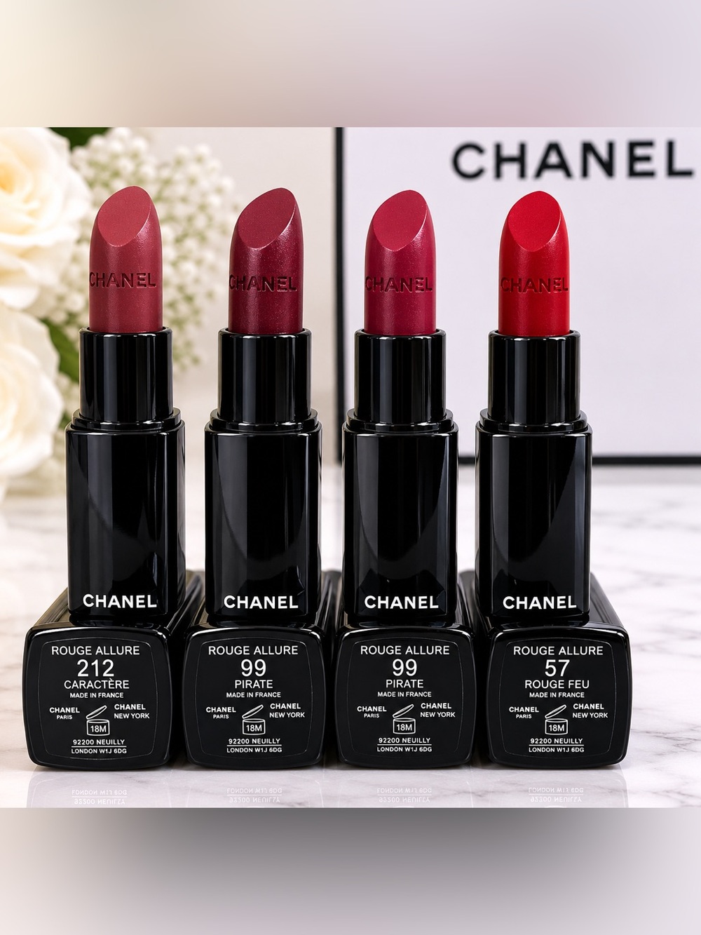 Chanel Rouge Allure Lipstick SET - 4 Shades NIB Retail $212